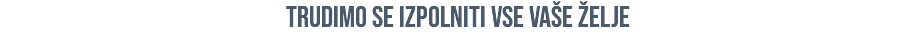 TRUDIMO SE IZPOLNITI VSE VAŠE ŽELJE